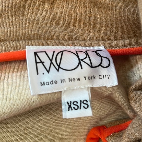 F.Words Free (deux) Hoodie in Toasted Oatmeal/Papaya EUC Size XS/S - Picture 3 of 7